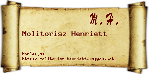 Molitorisz Henriett névjegykártya
